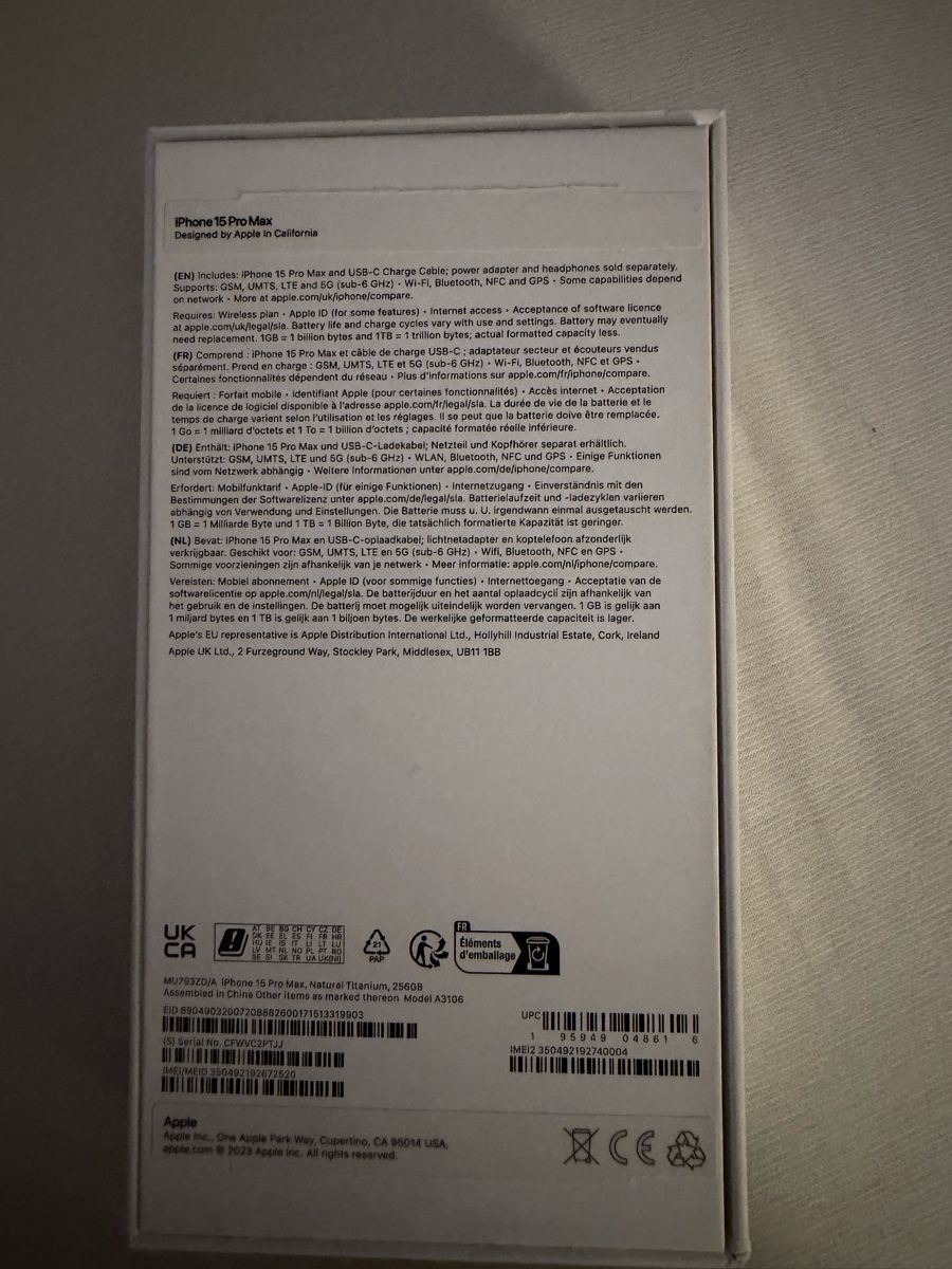 Apple Handys / Smartphones: iPhone 15 Pro Max Natural Titanium 256GB  – Gebraucht aus Zürich von Selina_Hi 2