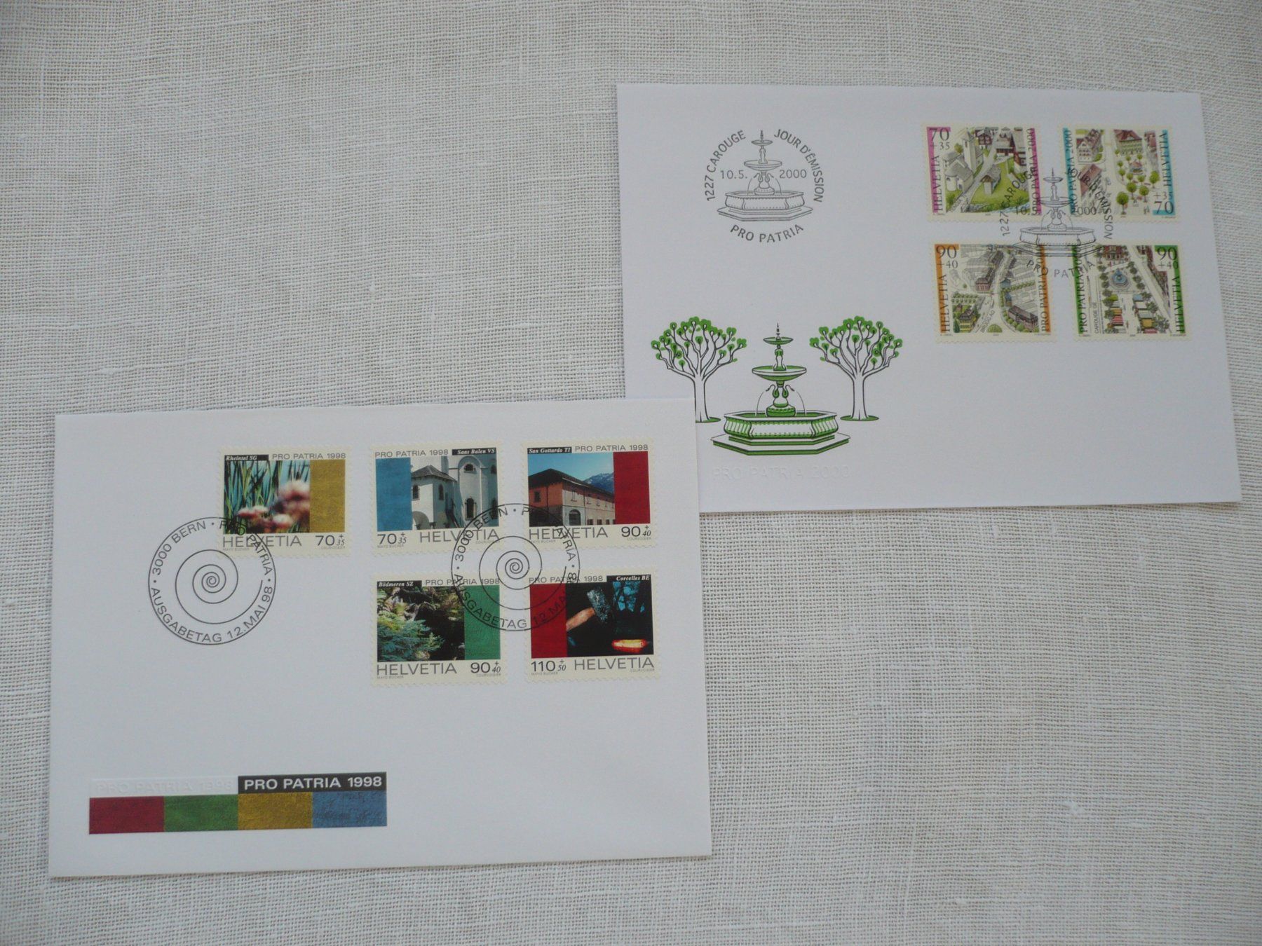 Tous les timbres: Pro Patria 1998/2000 2 FDC SBK B159 - B263, B268 - B271 – D'occasion à Zürich par saltandpepper008