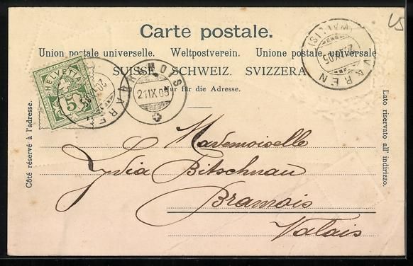 Cartes postales: Loéche, Teilansicht, Wappen mit Briefma – D'occasion à Berlin par bartko-reher 1
