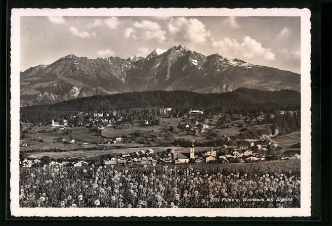 Cartoline postali: Flims, Ortsansicht mit Waldhaus mit Sign – Usato da Berlin venduto da bartko-reher