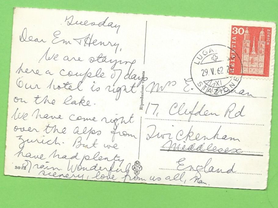 Cartoline postali: Lugano – Usato da Zürich venduto da t24_de 1