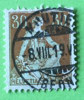 Helvetia mit Schwert  mit Stempel    