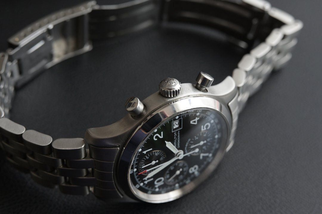 Hamilton Orologi: Hamilton khaki field chronograph, 7750 – Usato da Eschert venduto da Watchlegend 3