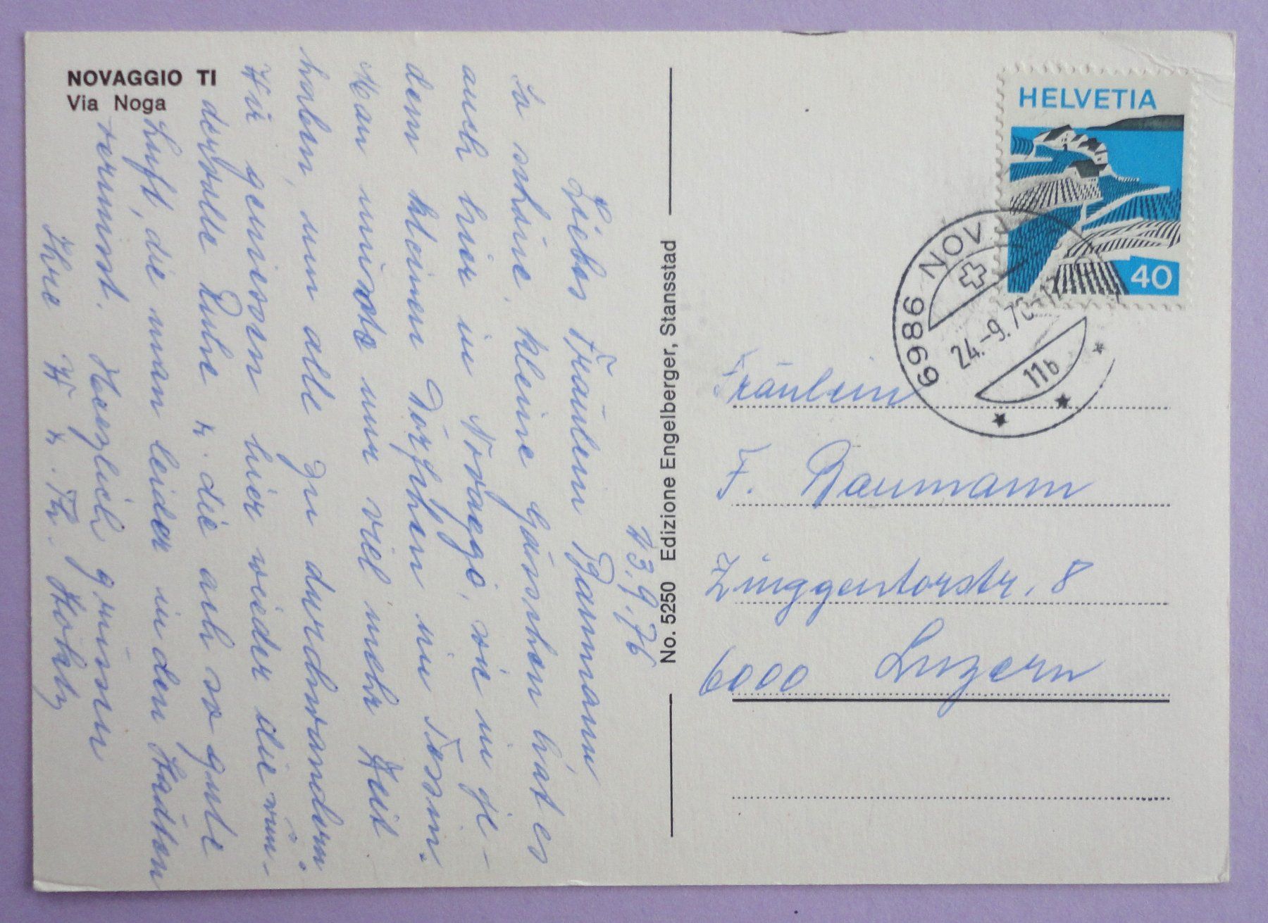 Cartoline postali: Novaggio TI, Via Noga – Usato da Fétigny venduto da Billy2miny 1