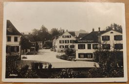 Islikon Gasthaus Ochsen Metzgerei um 1930 mit Bahn Stempel