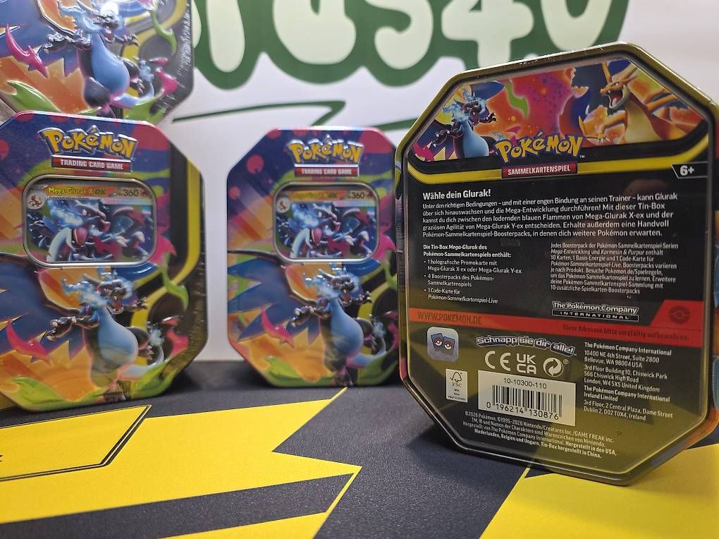 Pokémon Sammelbilder & Trading cards: Pokemon Mega Glurak X ex Tin-Box – Gebraucht aus Zwingen von Cards4U