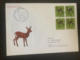 Schweiz 1967 FDC Reh 4er-Bl Pro Juventute 10 Cachet