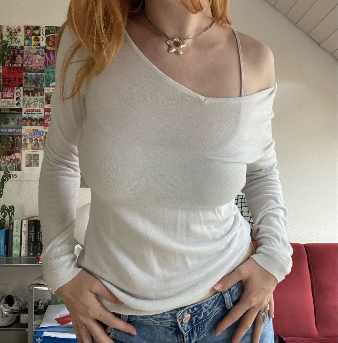 Pullover & Sweatshirts: Long Sleeve Top white Size M Used – Gebraucht aus St. Gallen von ali_5nm2