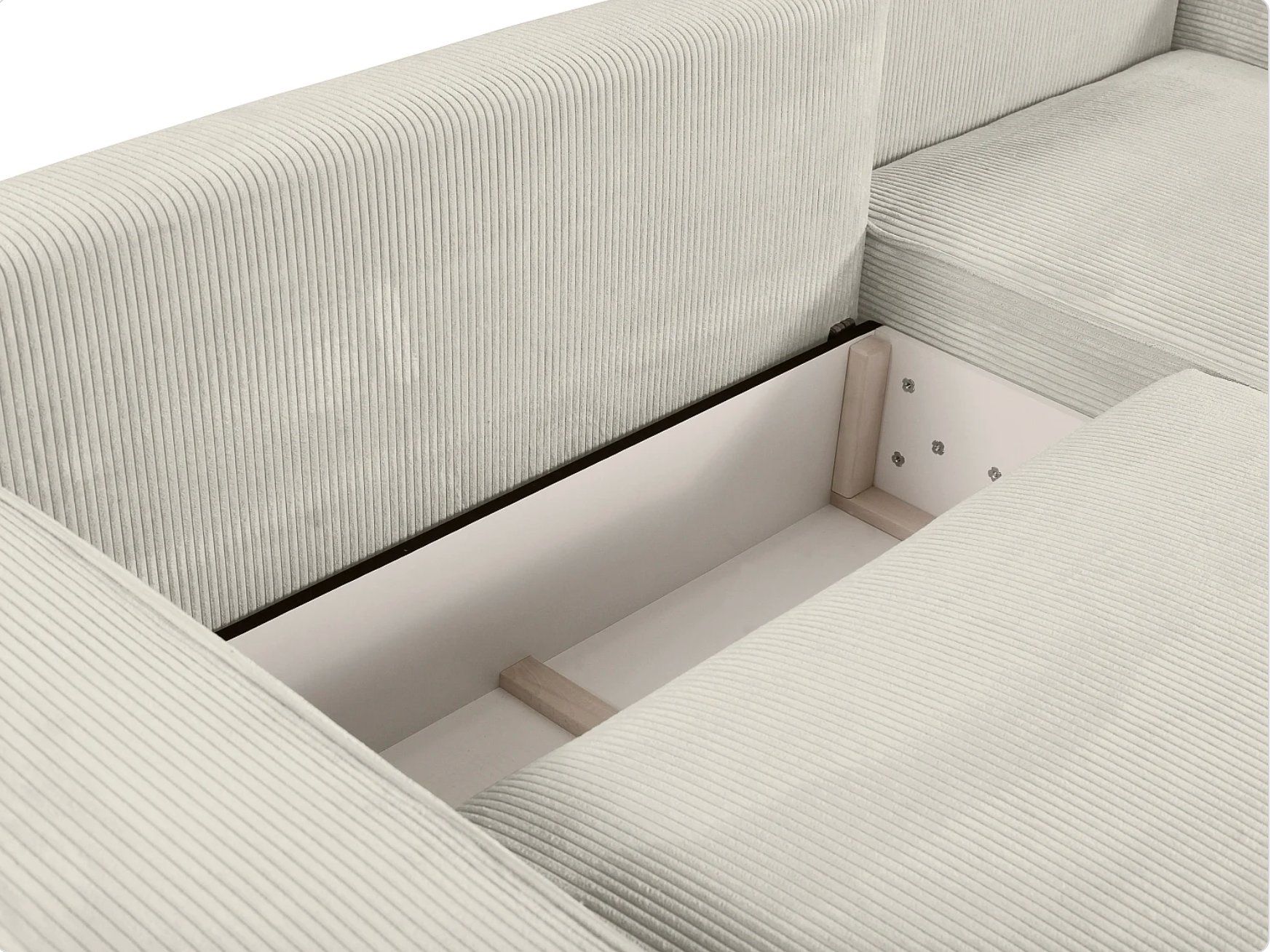 Divani: Cord Beige Schlafcouch mit Stauraum – Usato da Luzern venduto da cla_k79r 5