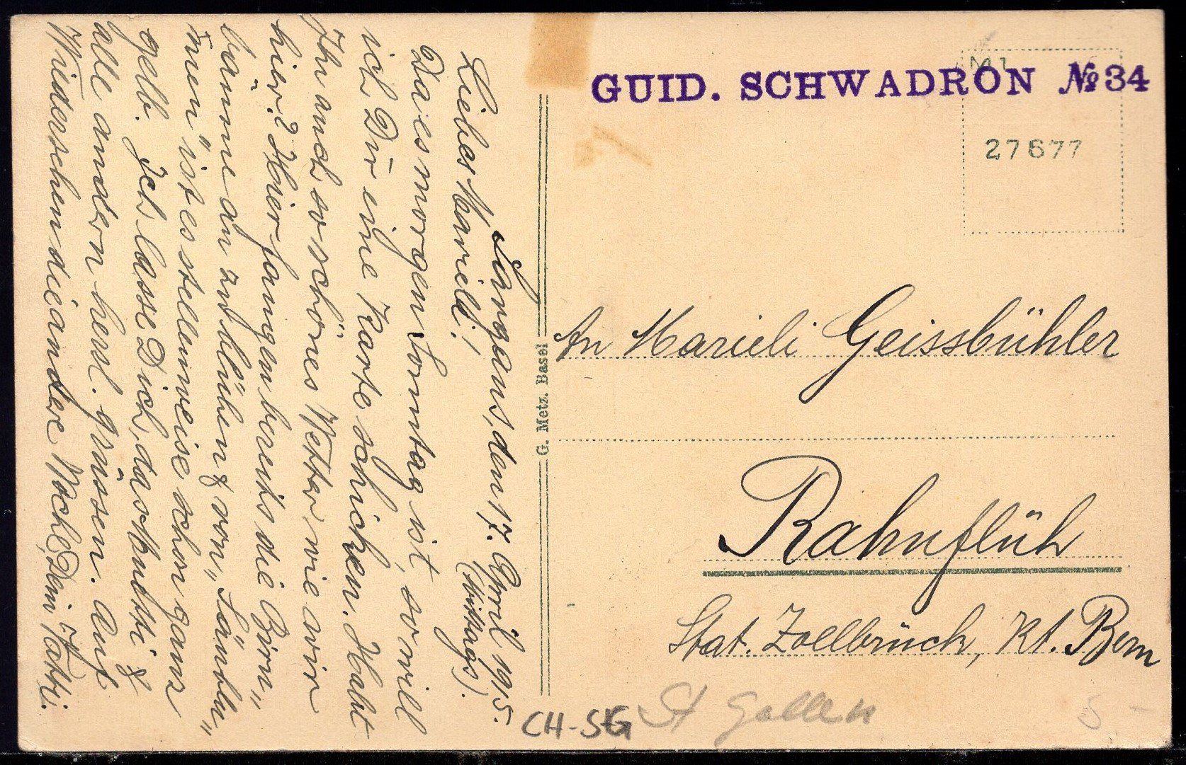 Cartoline postali: Sargans Teilansicht mit Schloss  1915 – Usato da Aarau venduto da kufi44 1