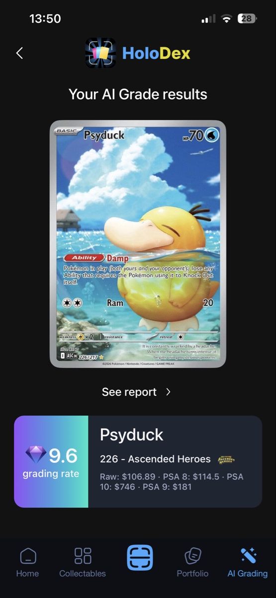 Pokémon Carte collezionabili: Psyduck 226/217 AI Grading 9.6 – Nuovo (secondo la descrizione) da Wittenbach venduto da Ribery796
