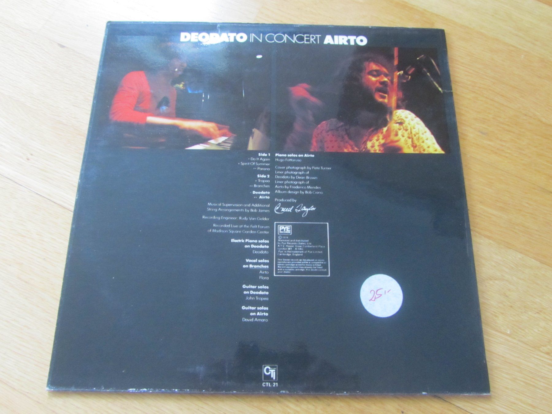 Dischi in vinile: Deodato In Concert Airto – Usato da Seengen venduto da mikelele 3