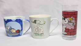 2x Tassen & 1x Glas - The peanuts - Snoopy