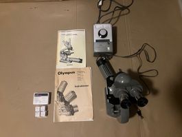 Olympus Tokyo ECEBi Vintage Mikroskop mit Plan Objektiven