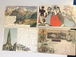 Rücklos Nr. 105: Vier LITHOS aus BERN, ab 1899