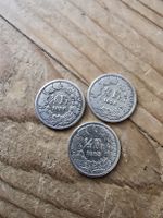 3 Schweizer Münzen 1/2 Franken 1898 Silber