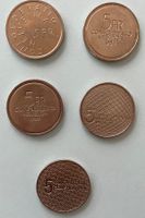 5 pièces de 5 francs commémoratives 1975/1983/1988/1989