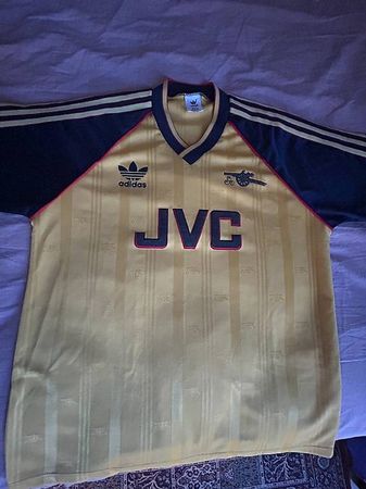 Maillot Arsenal Vintage Original 1988-1991 Adidas JVC  Rare