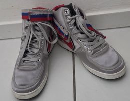 Retro Nike High-Top Sneaker silber rot blau gebrauchter Zus