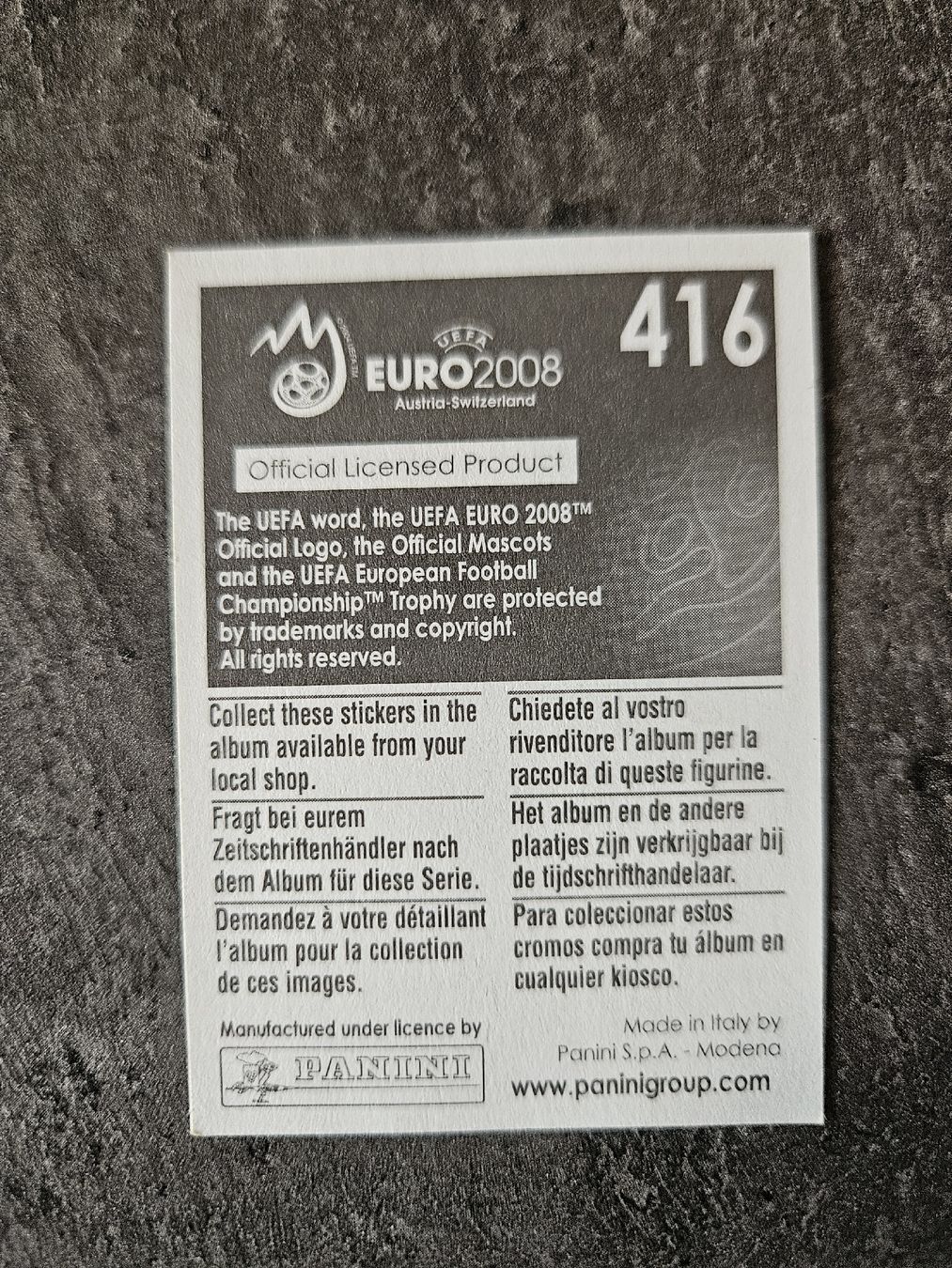 Panini Carte collezionabili: Iker Casillas Euro 2008 – Usato da Aarau venduto da san_pb85 1