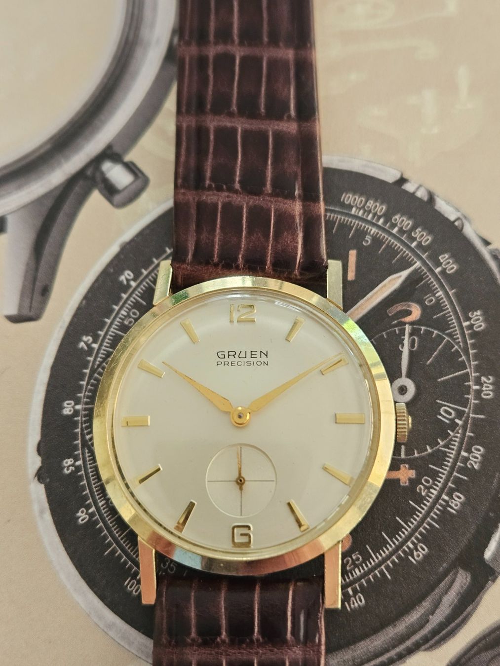 Orologi: Wunderschöne GRUEN PRECISION "James Bond", cal. 415R, 14ct. – Usato da Glattpark(Opfikon) venduto da Cuoreviglia
