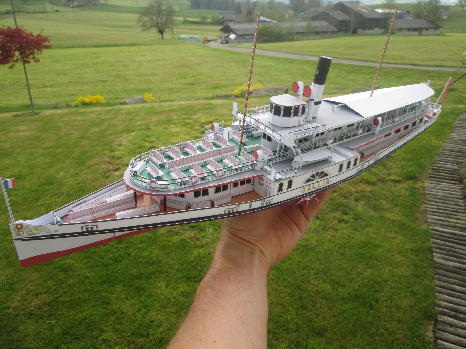 Kit di modellismo & Modellini statici: Dampfschiff Gallia Modellbogen 1:100 – Nuovo e nell'imballaggio originale da Sempach venduto da Pilatus20