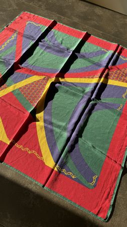 Foulard vintage multicolore A.C. Banken 1979-1992, parfait!