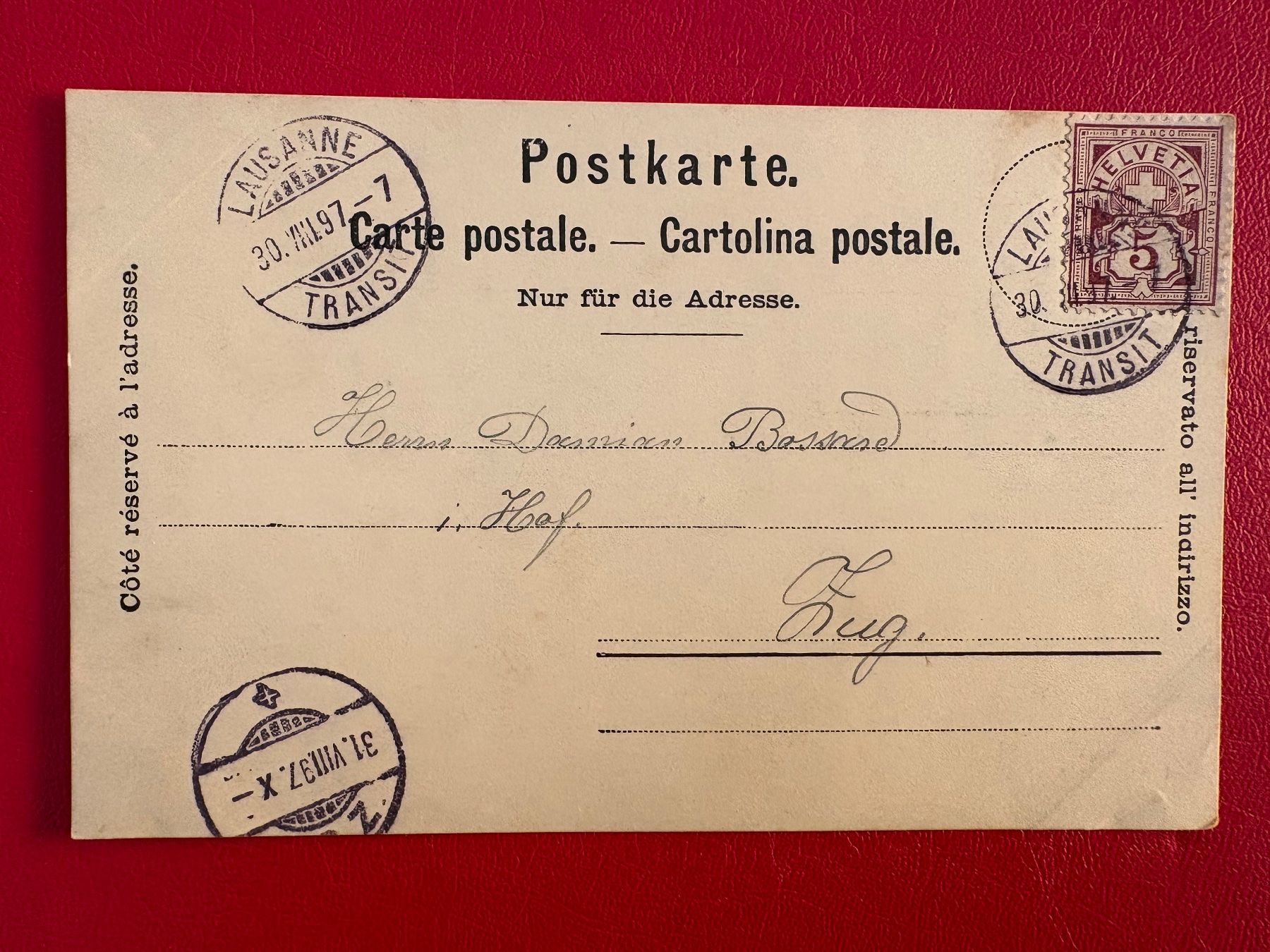 Ansichtskarten: 1897 // Lausanne – Gebraucht aus St-Légier-Chiésaz von Theo006 1