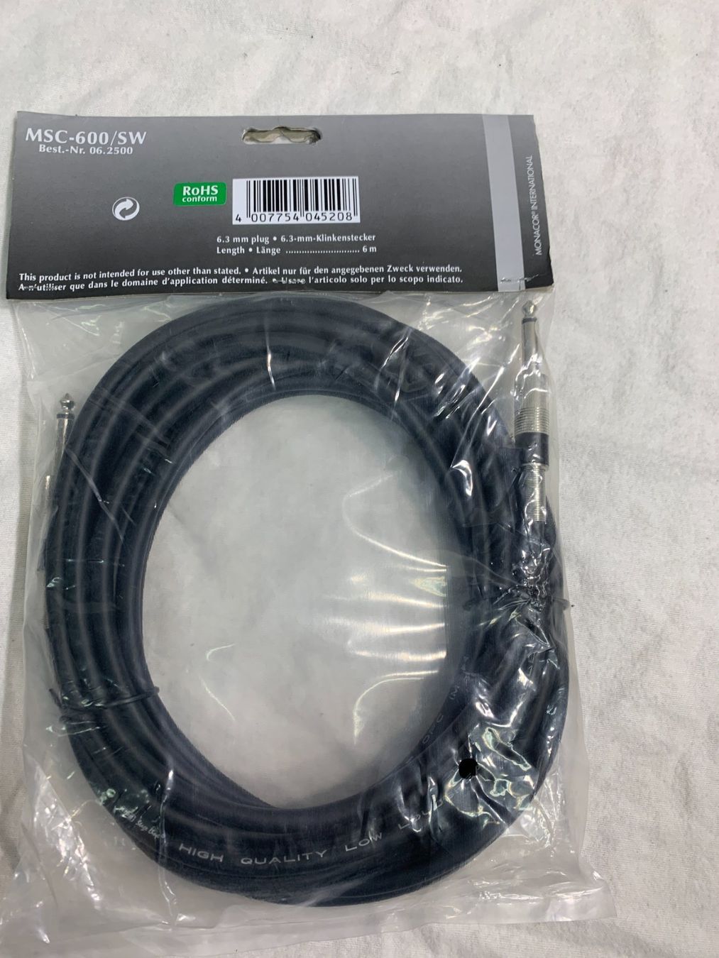 Cavi: Klinken Kabel 6m Monacor (s718) – Nuovo e nell'imballaggio originale da Däniken SO venduto da Profog1 5