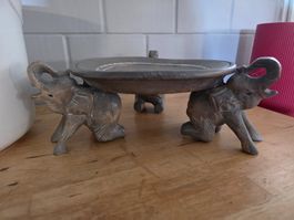 Holz Teller Schale mit Elefanten  40 x15 cm Dekoration