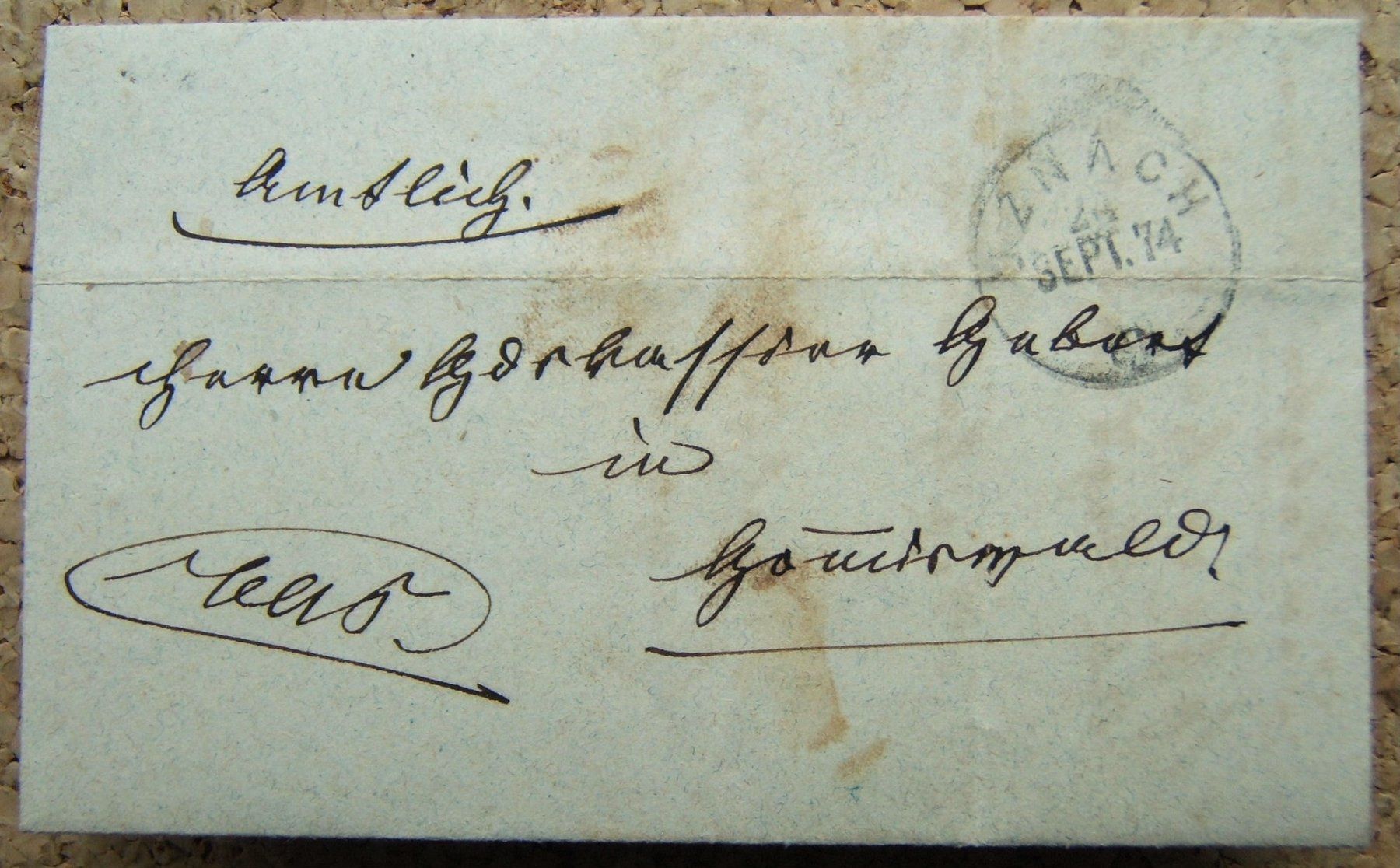 Alle Briefmarken: FALTBRIEF VORPILATELIE AB UZNACH 1874 – Gebraucht aus Brunnen von Nonne04