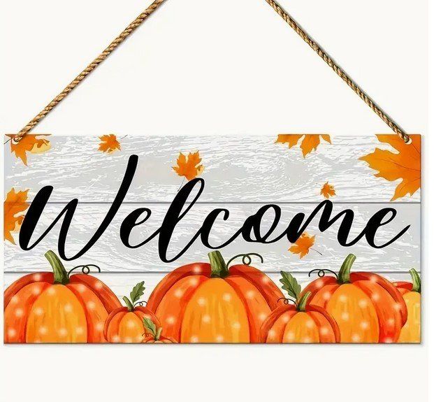 Insegne: Herbst Deko Schild Welcome 20x10cm – Nuovo e nell'imballaggio originale da Oensingen venduto da Liquidations-Shop