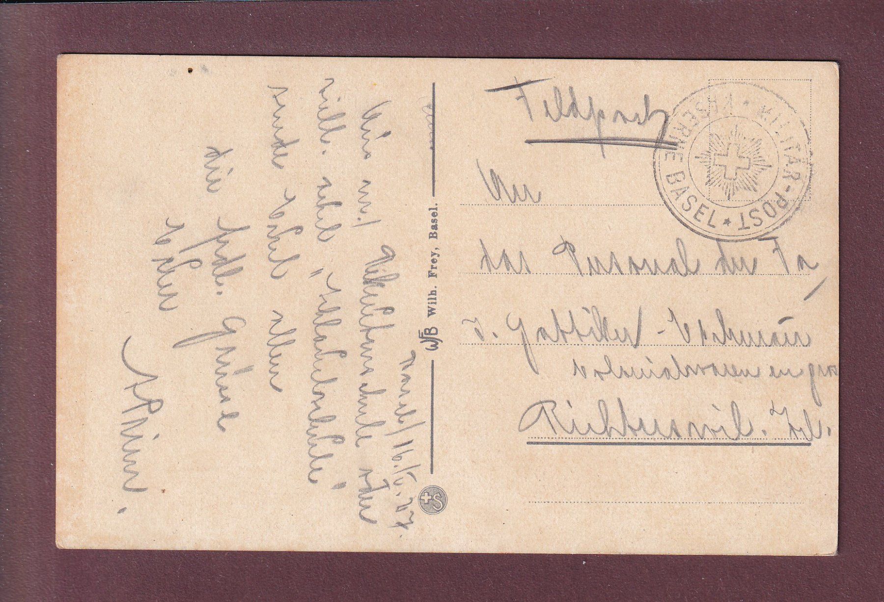 Cartoline postali: BASEL - Kaserne - 1927 Feldpost – Usato da Pully venduto da nicecards 1