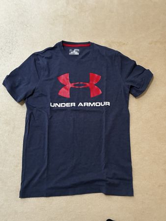 Under Armour T-Shirt Navy Red Logo Size XS