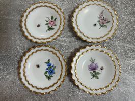 4 Untersetzer Porzellan Blumen Motiv