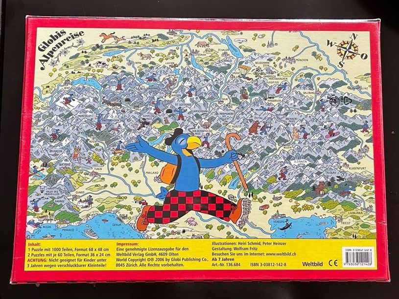 Puzzle: Globi Riesen-Puzzlebox 3 in 1 – Nuovo e nell'imballaggio originale da Oberurnen venduto da red_5myh 1