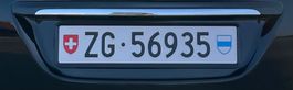 ZG Kontrollschild / ZG 56935
