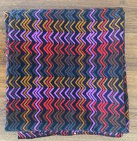 Naturstoff Zickzack-Muster schwarz-bunt 88 × 145 cm