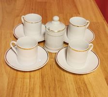 4 Espressotassen mit Unterteller und Zuckerdose