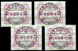 ATM 9y Satz 70/90/110/180 Vollstempel FD 06.10.1998