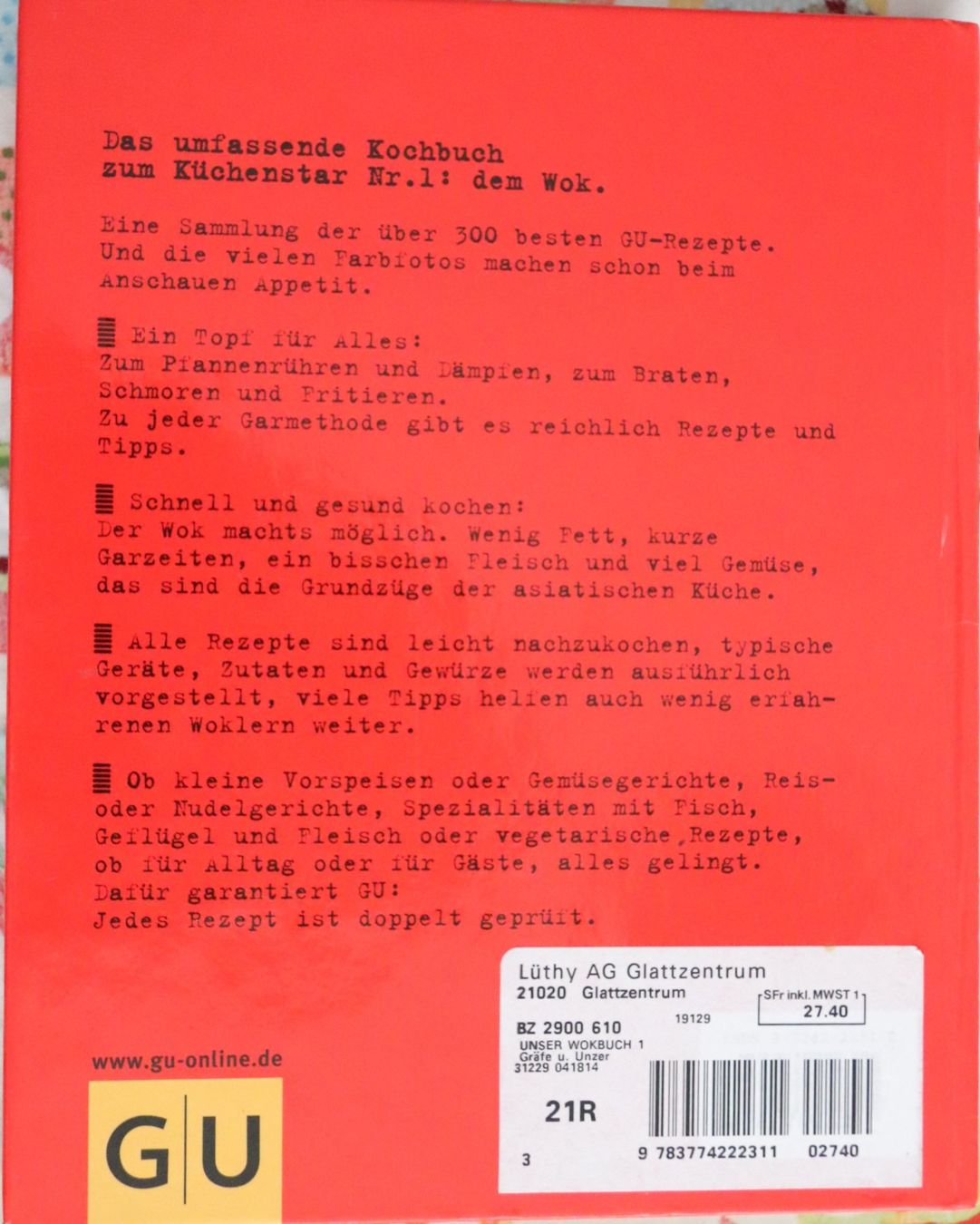 Libri: Wok Buch Kochbuch mit Farbfotos – Usato da Glattfelden venduto da Sirax 1