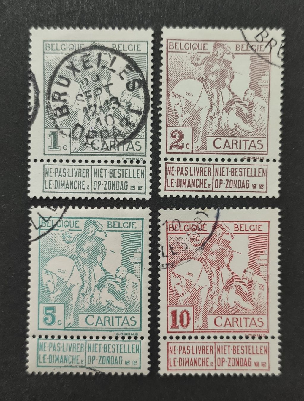 Tutti i francobolli: Belgien 1910, Caritas, gestempelte – Usato da Wil SG venduto da Zazal