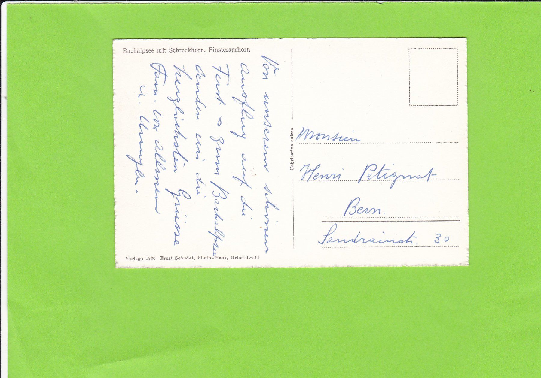 Cartes postales: Bachalpsee mit Schreckhorn – D'occasion à St. Peterzell par neckertal 1
