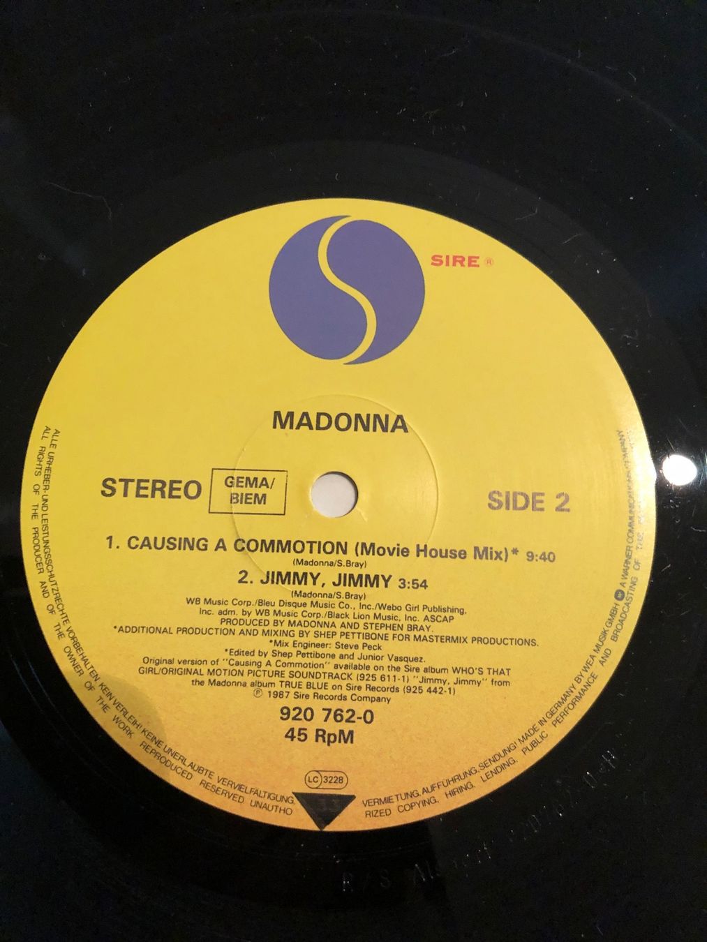 Dischi in vinile: Madonna. 12“Maxi. Causing A Commation – Usato da Faulensee venduto da Mizuno06 3