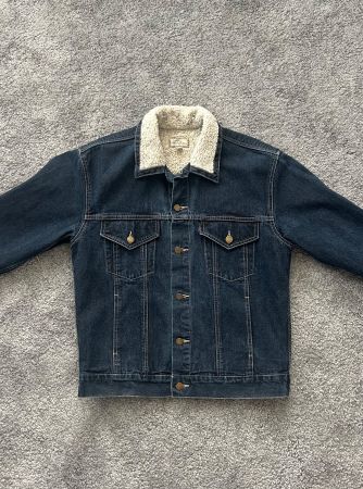 Thomas Burberry Jeansjacke mit Teddyfutter, Grösse M