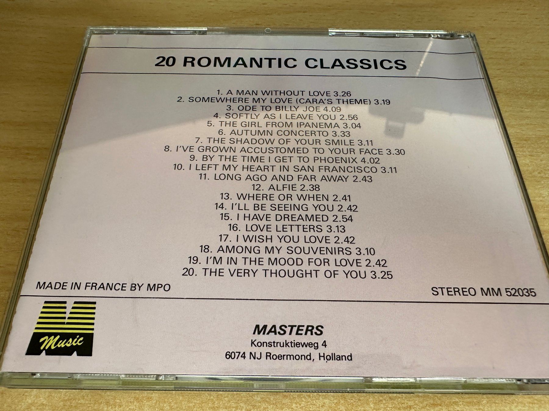 CD: I9 Various - 20 Romantic Classics – Usato da Rikon im Tösstal venduto da Alpenmutz 1