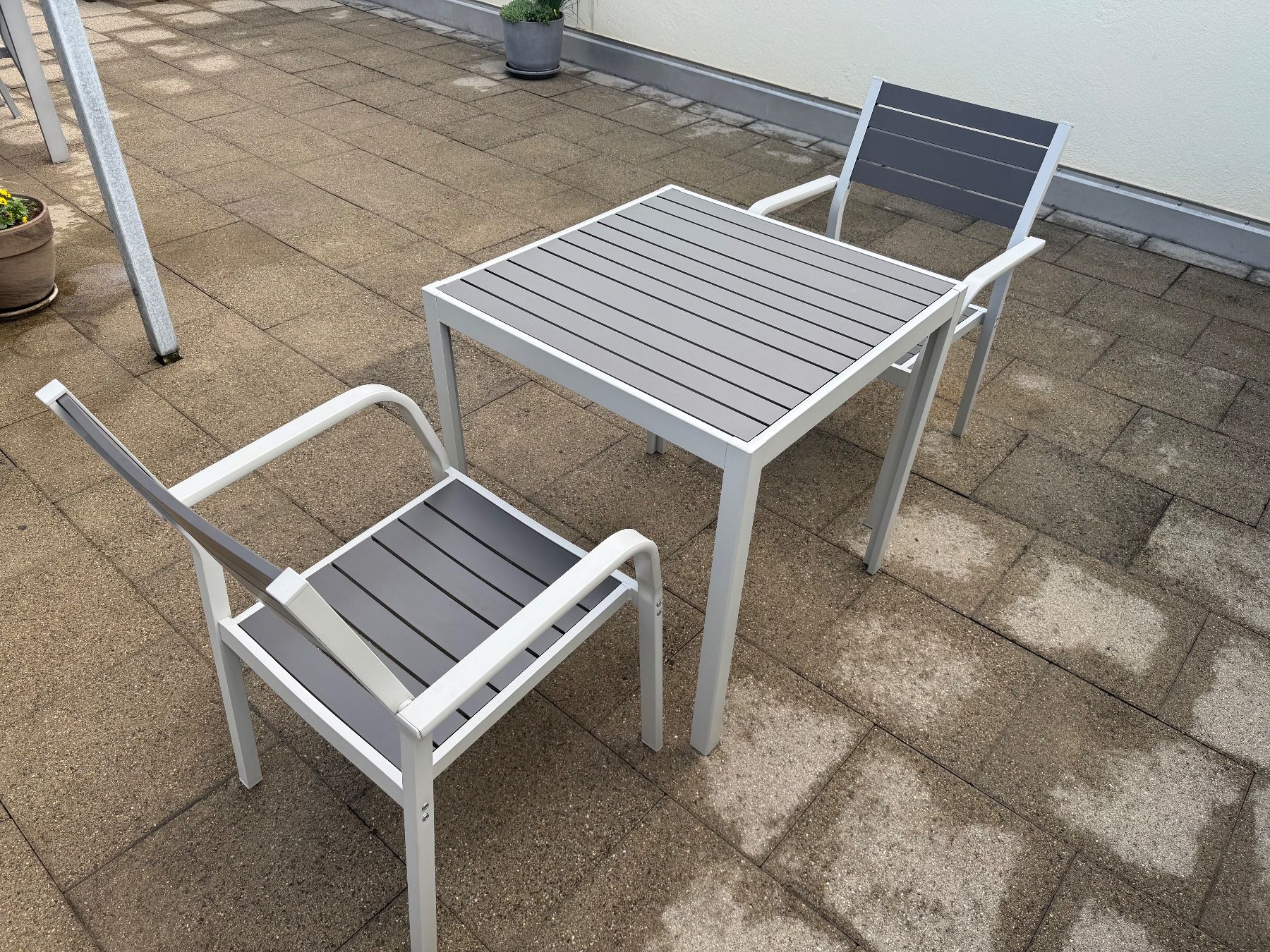 Ikea Tischset: Gartentisch mit 2 Stühlen Aluminium Grau – Gebraucht aus Benglen von nasjoSUI 4