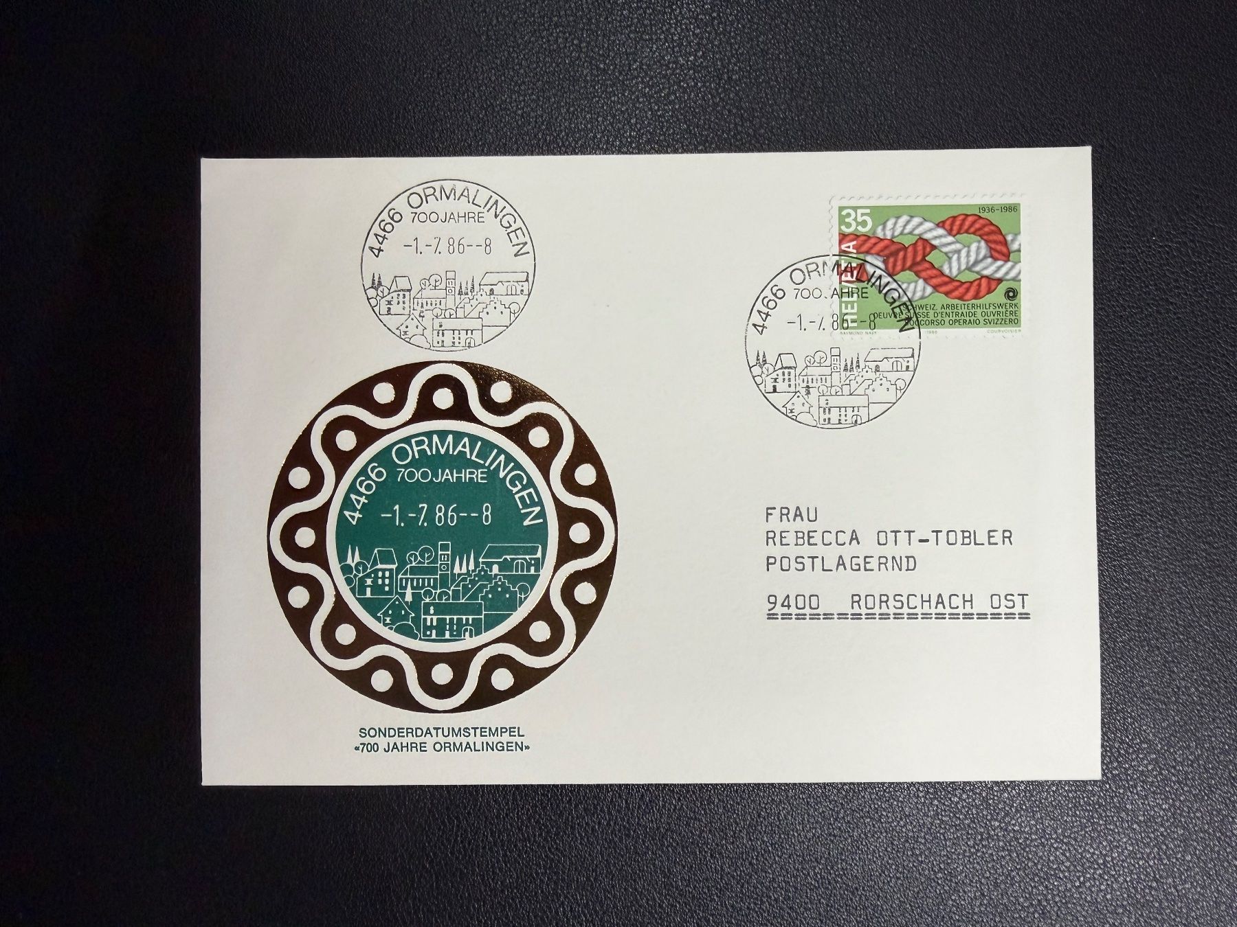 Timbri: 700 Jahre Ormalingen 1.7.1986 Sonderstempel – Usato da oberrüti venduto da jeanmei