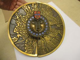 Midcentury Wand-Relief Sonne Babylon-Stil Kunst Skulptur