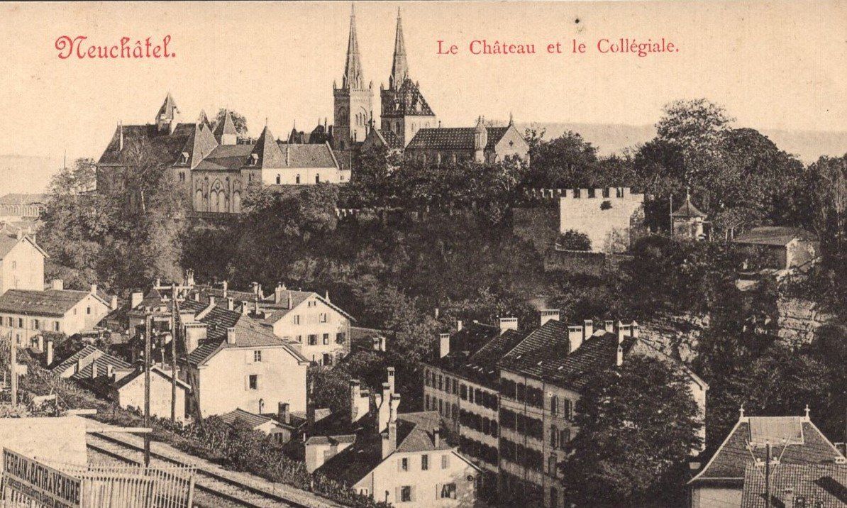 Ansichtskarten: Neuschatel   Le Chàteau  et  le  Collégiale – Gebraucht aus Aarau von kufi44 1